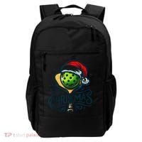 Merry Christmas Pickleball Pickle Ball and Paddle Santa Hat Backpack thumb 0