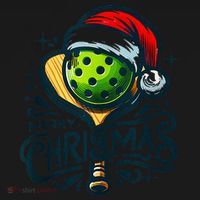 Merry Christmas Pickleball Pickle Ball and Paddle Santa Hat Coaster thumb 2