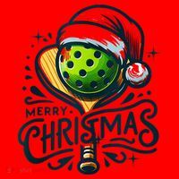 Merry Christmas Pickleball Pickle Ball and Paddle Santa Hat Santa Hat thumb 1