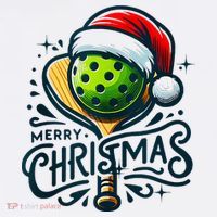Merry Christmas Pickleball Pickle Ball and Paddle Santa Hat Women's Tank Top thumb 5