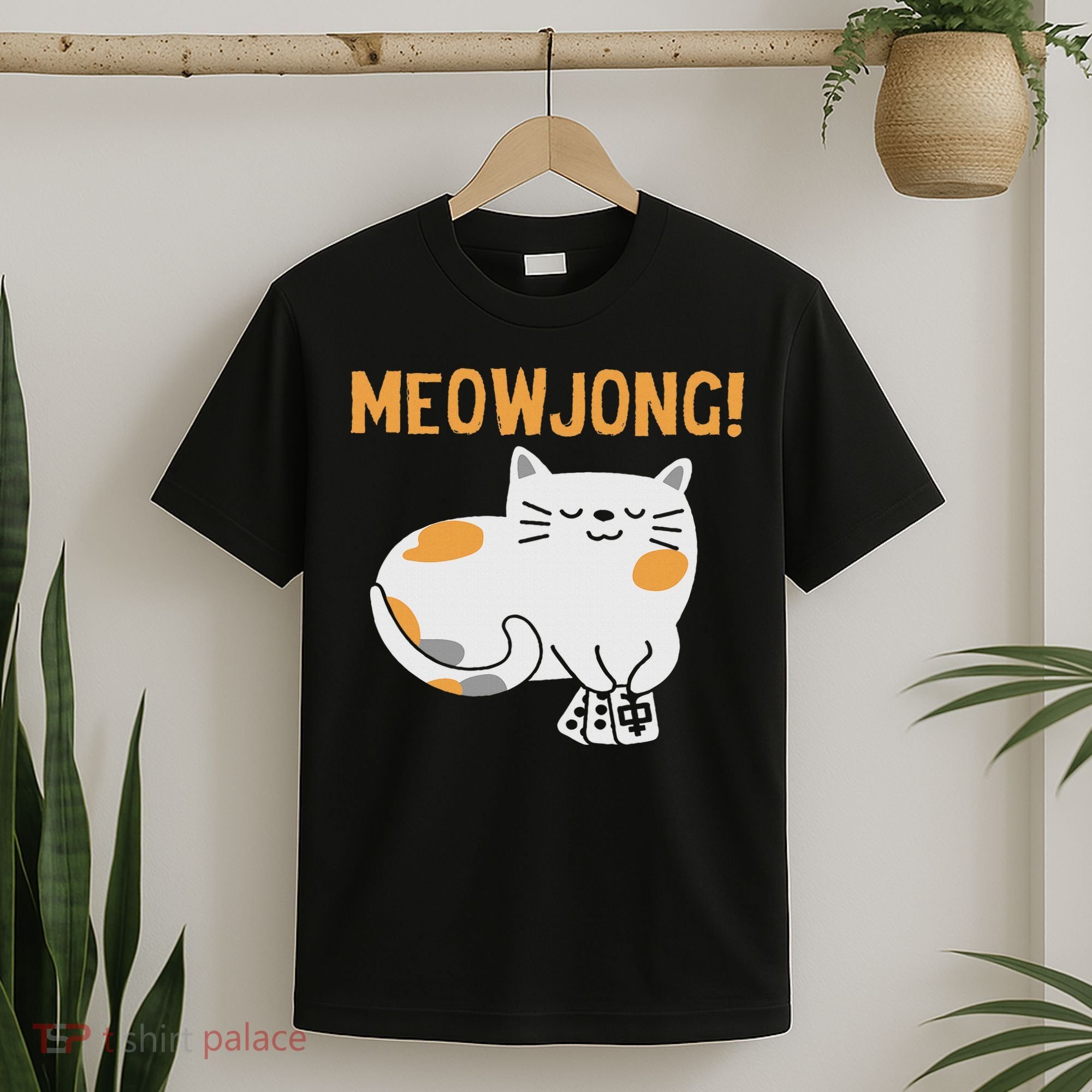 Mahjong Cat Player Board Game Mah Jongg China Solitaire T-Shirt