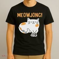 Mahjong Cat Player Board Game Mah Jongg China Solitaire T-Shirt thumb 3
