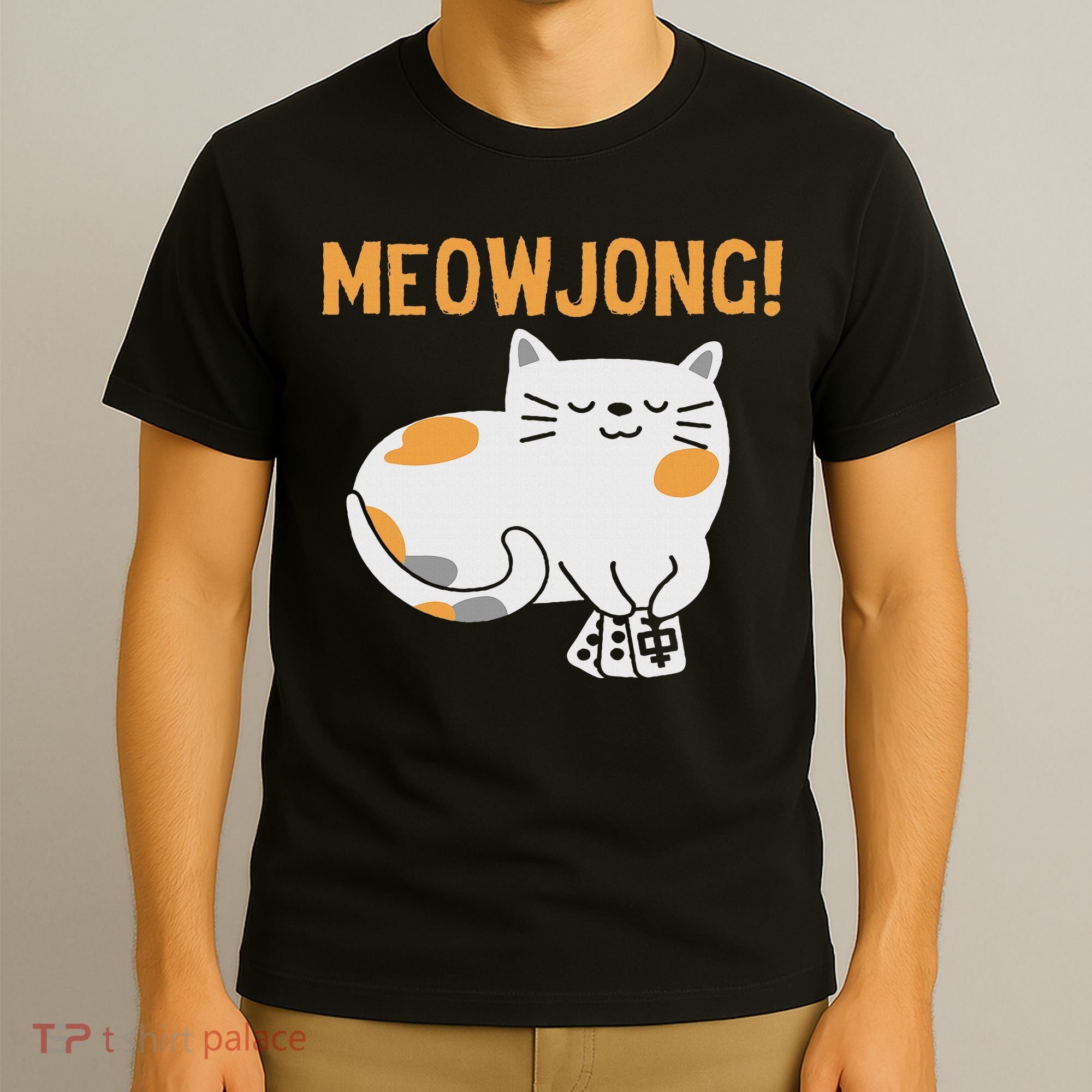 Mahjong Cat Player Board Game Mah Jongg China Solitaire T-Shirt