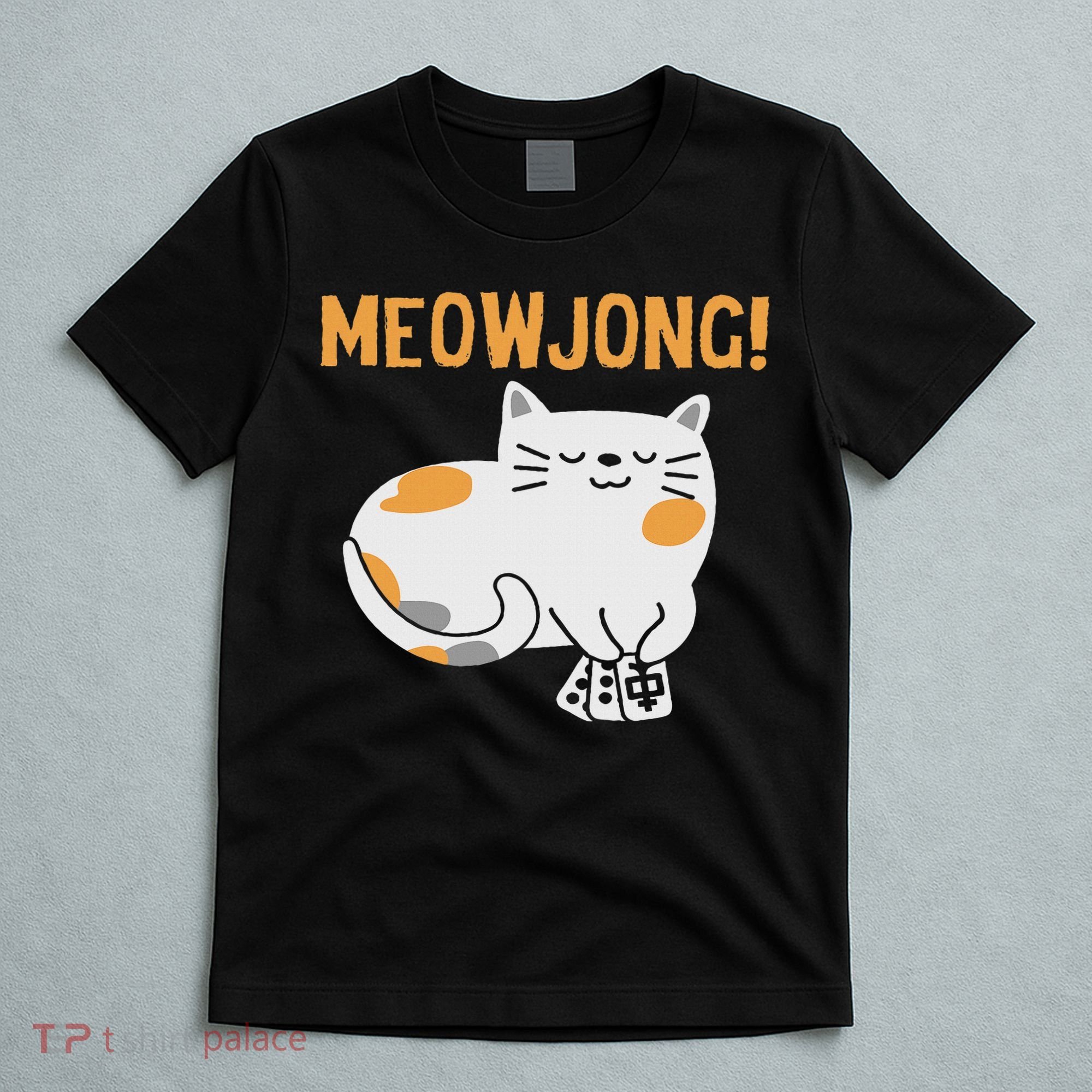 Mahjong Cat Player Board Game Mah Jongg China Solitaire T-Shirt