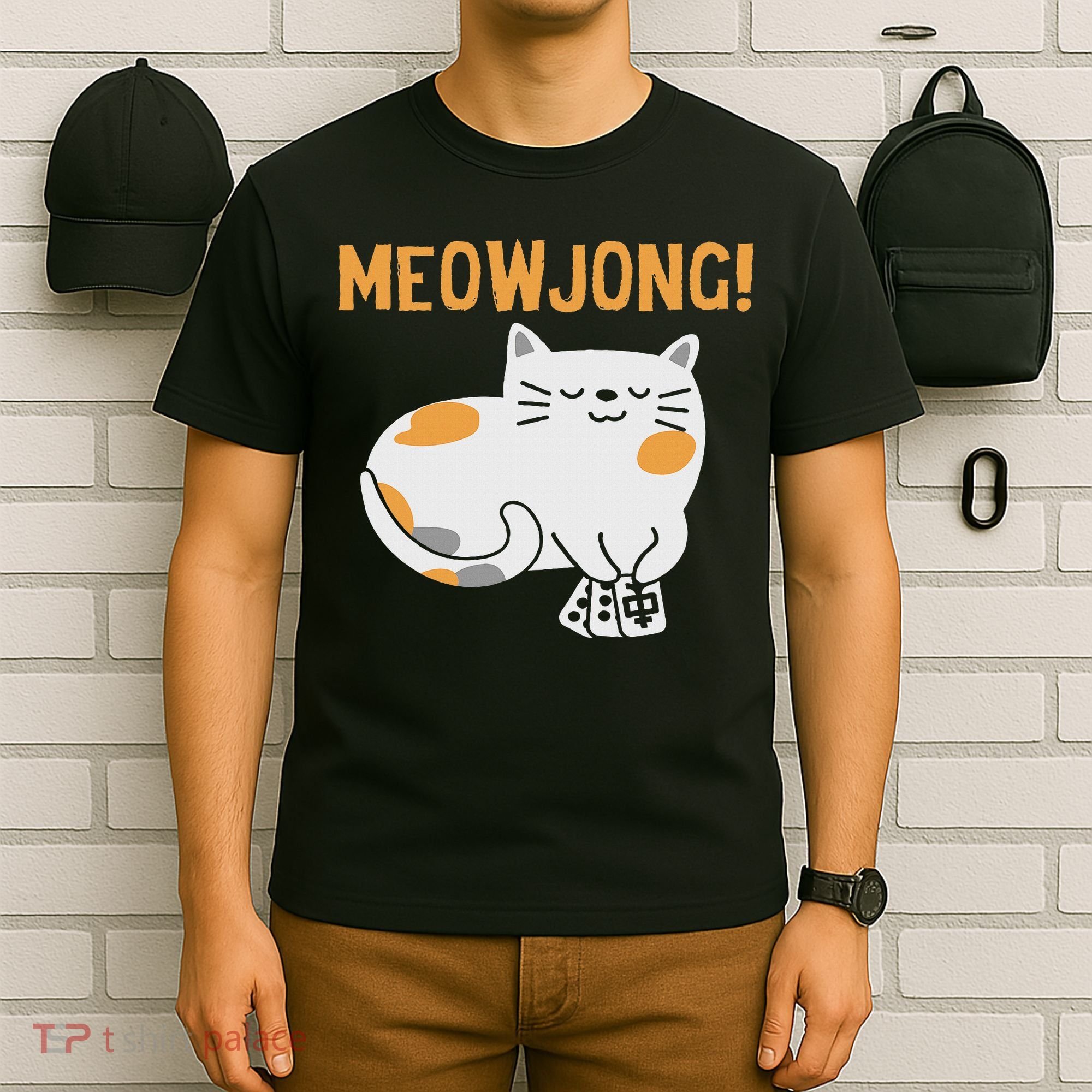 Mahjong Cat Player Board Game Mah Jongg China Solitaire T-Shirt