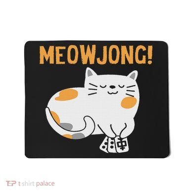 Mahjong Cat Player Board Game Mah Jongg China Solitaire Mousepad