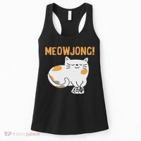 Mahjong Cat Player Board Game Mah Jongg China Solitaire Women's Tank Top thumb 0