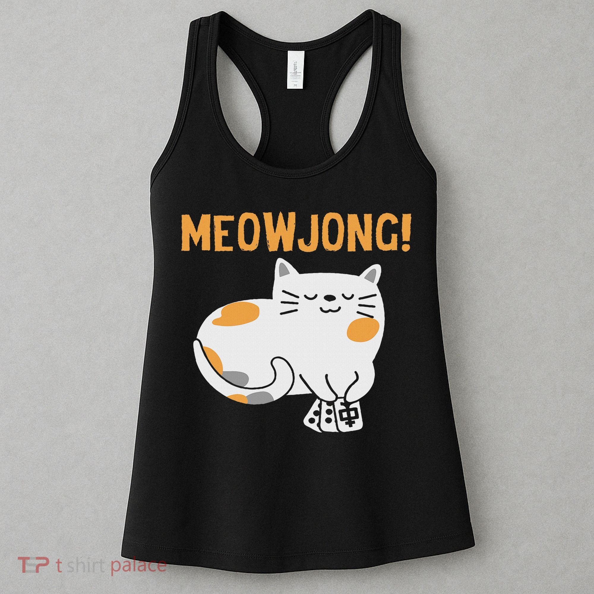 Mahjong Cat Player Board Game Mah Jongg China Solitaire Women's Tank Top