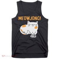 Mahjong Cat Player Board Game Mah Jongg China Solitaire Tank Top thumb 0