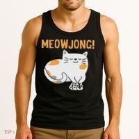 Mahjong Cat Player Board Game Mah Jongg China Solitaire Tank Top thumb 3