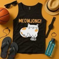 Mahjong Cat Player Board Game Mah Jongg China Solitaire Tank Top thumb 4