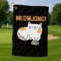 Mahjong Cat Player Board Game Mah Jongg China Solitaire Golf Towel thumb 1
