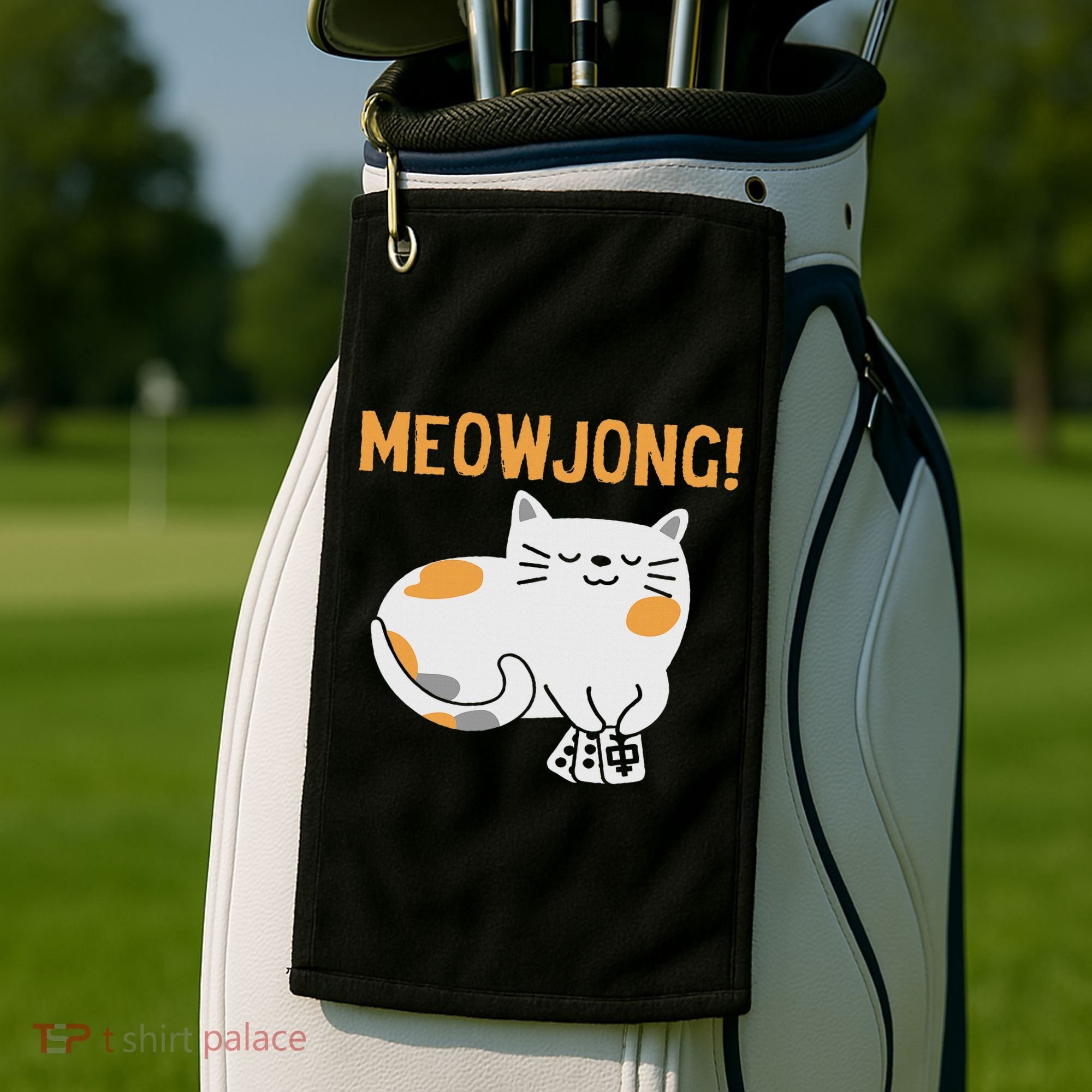 Mahjong Cat Player Board Game Mah Jongg China Solitaire Golf Towel