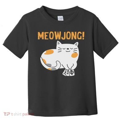Mahjong Cat Player Board Game Mah Jongg China Solitaire Toddler T-Shirt