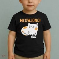 Mahjong Cat Player Board Game Mah Jongg China Solitaire Toddler T-Shirt thumb 2