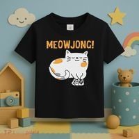Mahjong Cat Player Board Game Mah Jongg China Solitaire Toddler T-Shirt thumb 3