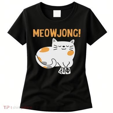 Mahjong Cat Player Board Game Mah Jongg China Solitaire Women's T-Shirt