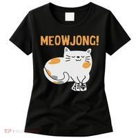 Mahjong Cat Player Board Game Mah Jongg China Solitaire Women's T-Shirt thumb 0