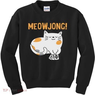 Mahjong Cat Player Board Game Mah Jongg China Solitaire Kids Sweatshirt