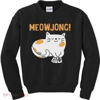 Mahjong Cat Player Board Game Mah Jongg China Solitaire Kids Sweatshirt thumb 0