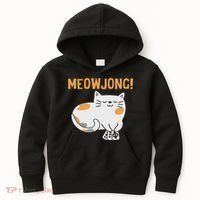 Mahjong Cat Player Board Game Mah Jongg China Solitaire Kids Hoodie thumb 0