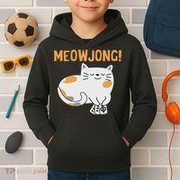 Mahjong Cat Player Board Game Mah Jongg China Solitaire Kids Hoodie thumb 2