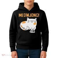 Mahjong Cat Player Board Game Mah Jongg China Solitaire Kids Hoodie thumb 4