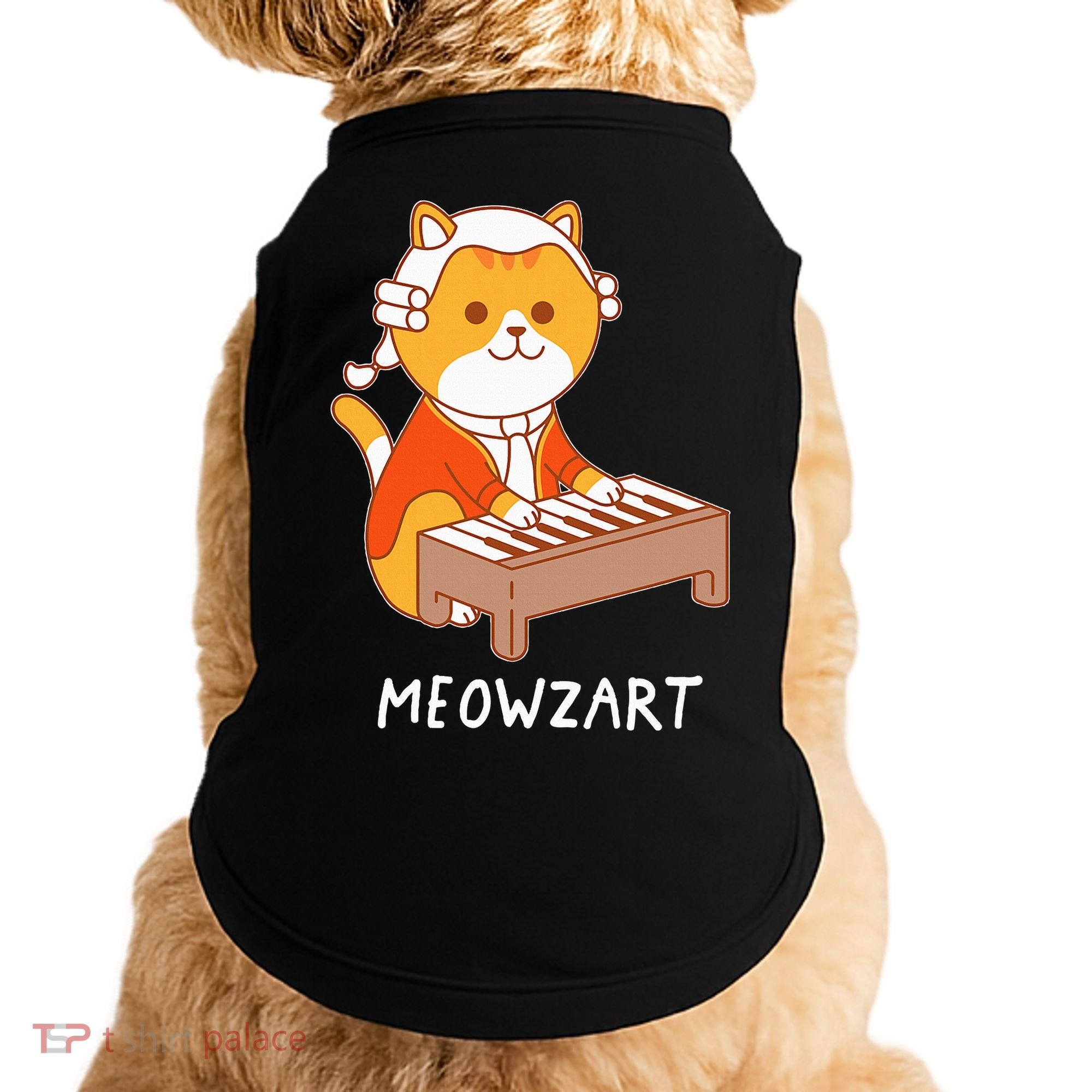Meowzart Cat Pun Classical Music Piano Doggie Tank