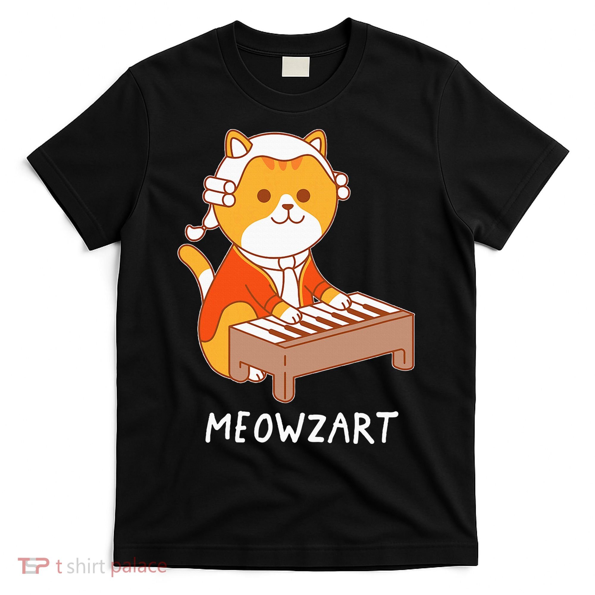 Meowzart Cat Pun Classical Music Piano T-Shirt