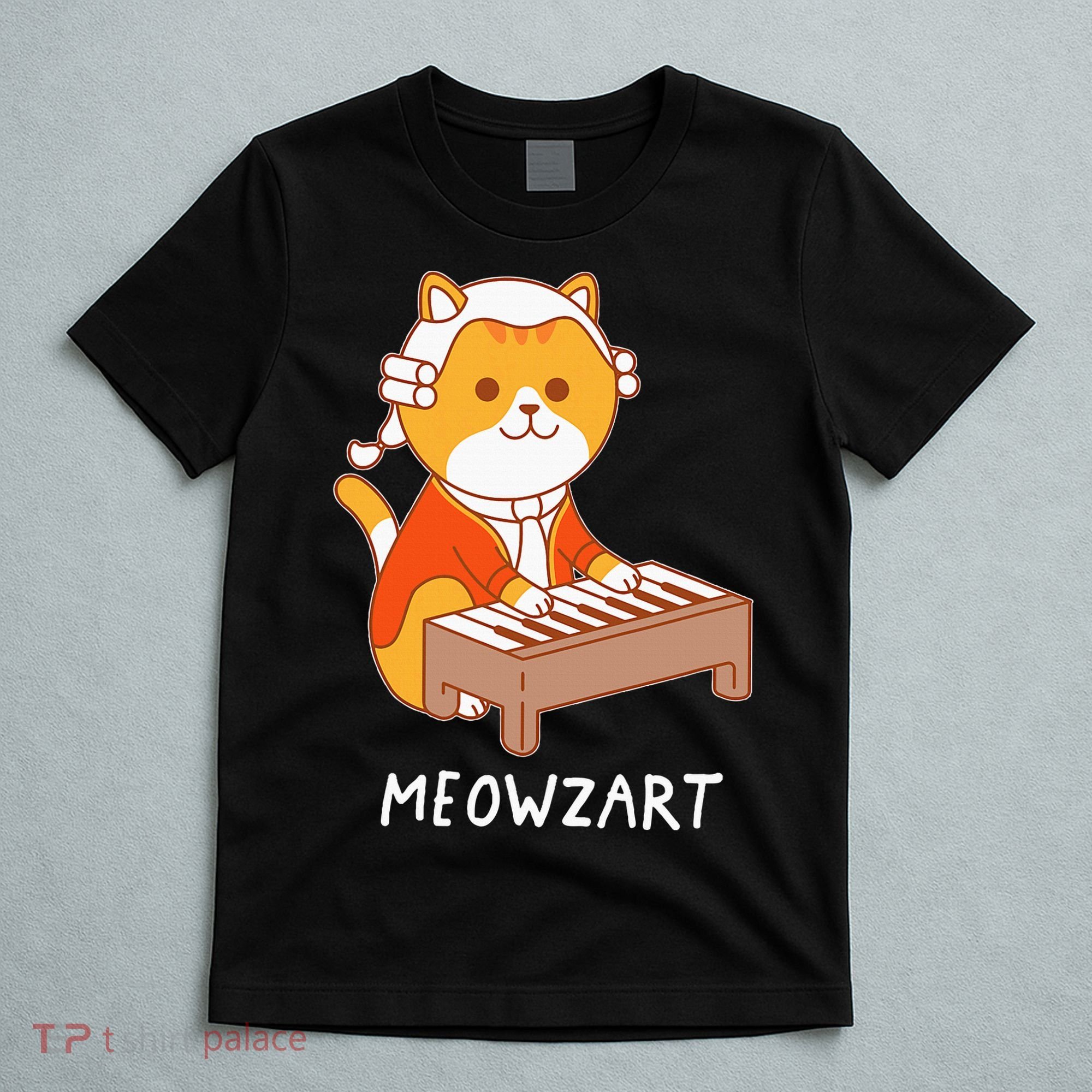 Meowzart Cat Pun Classical Music Piano T-Shirt