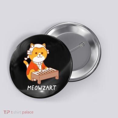 Meowzart Cat Pun Classical Music Piano Button
