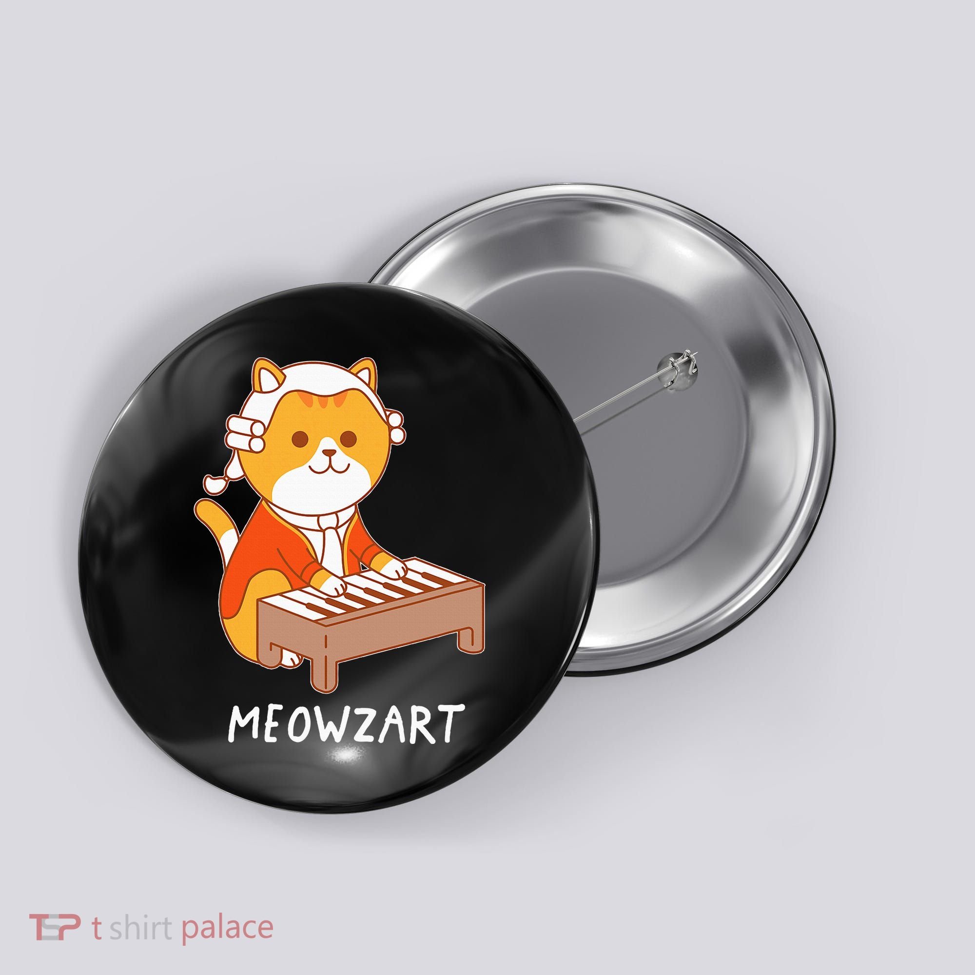 Meowzart Cat Pun Classical Music Piano Button