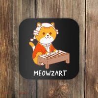 Meowzart Cat Pun Classical Music Piano Coaster thumb 0