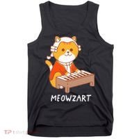 Meowzart Cat Pun Classical Music Piano Tank Top thumb 0