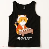 Meowzart Cat Pun Classical Music Piano Tank Top thumb 2