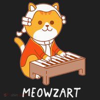Meowzart Cat Pun Classical Music Piano Golf Towel thumb 3