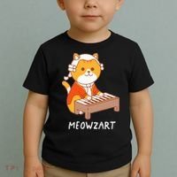 Meowzart Cat Pun Classical Music Piano Toddler T-Shirt thumb 2