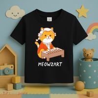 Meowzart Cat Pun Classical Music Piano Toddler T-Shirt thumb 3