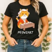 Meowzart Cat Pun Classical Music Piano Women's T-Shirt thumb 2