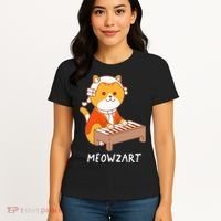 Meowzart Cat Pun Classical Music Piano Women's T-Shirt thumb 4