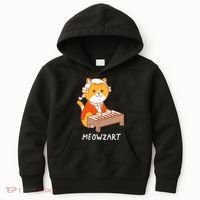 Meowzart Cat Pun Classical Music Piano Kids Hoodie thumb 0
