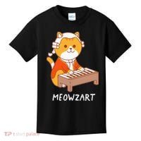 Meowzart Cat Pun Classical Music Piano Kids T-Shirt thumb 0