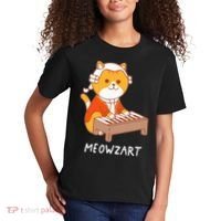 Meowzart Cat Pun Classical Music Piano Kids T-Shirt thumb 2