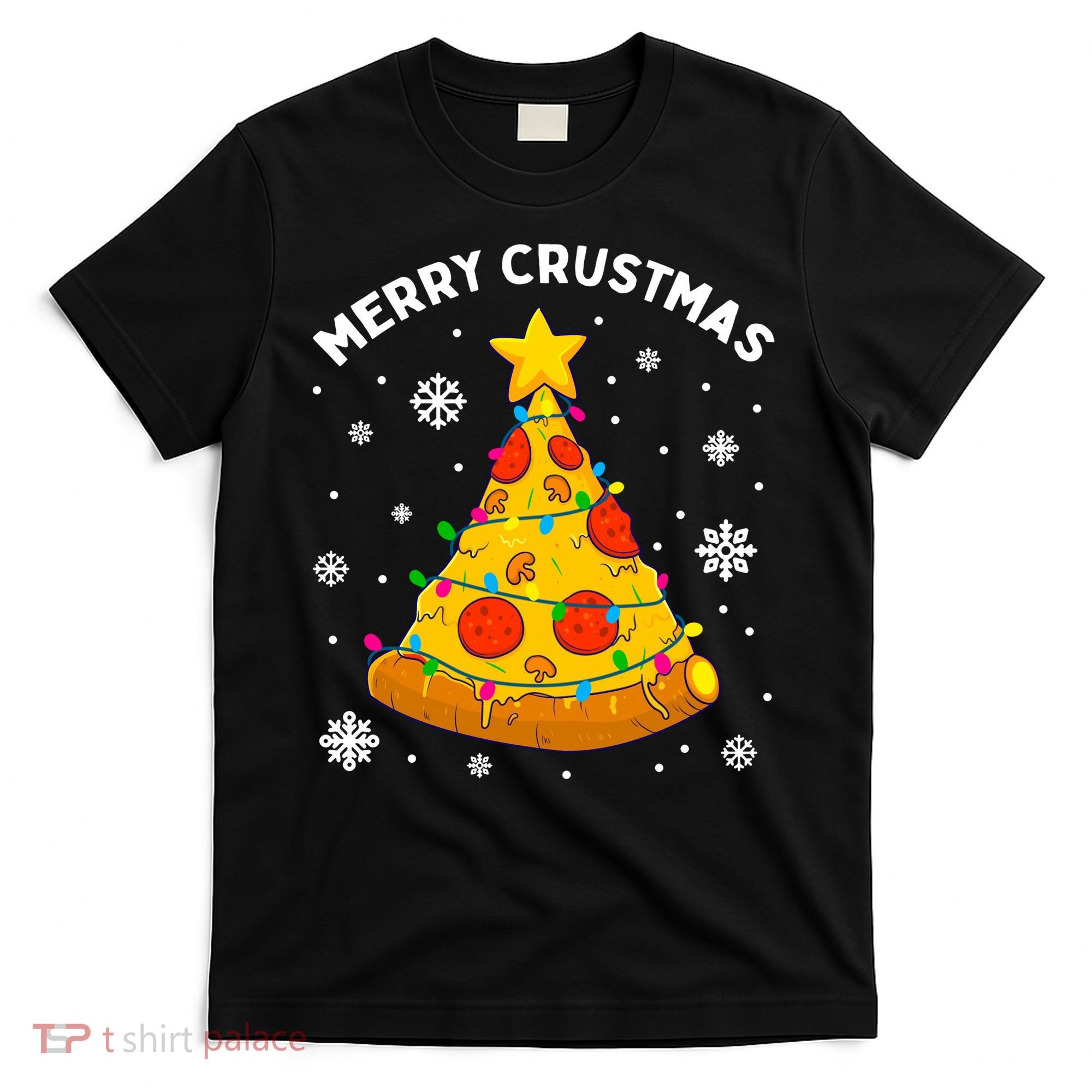 Merry Crustmas Pizza Christmas Tree Xmas Gifts Long Sleeve T-Shirt