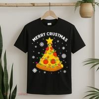 Merry Crustmas Pizza Christmas Tree Xmas Gifts Long Sleeve T-Shirt thumb 2
