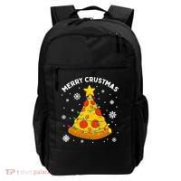 Merry Crustmas Pizza Christmas Tree Xmas Gifts Long Sleeve Backpack thumb 0