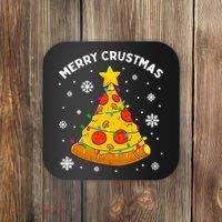 Merry Crustmas Pizza Christmas Tree Xmas Gifts Long Sleeve Coaster thumb 0