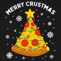 Merry Crustmas Pizza Christmas Tree Xmas Gifts Long Sleeve Women's Hoodie thumb 2