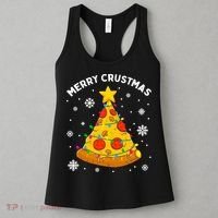 Merry Crustmas Pizza Christmas Tree Xmas Gifts Long Sleeve Women's Tank Top thumb 3
