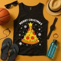 Merry Crustmas Pizza Christmas Tree Xmas Gifts Long Sleeve Tank Top thumb 4